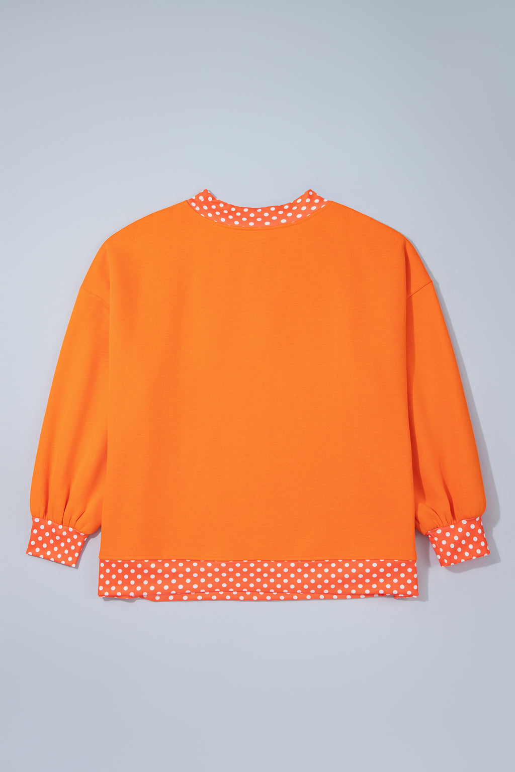 Dirty blue Casual Polka Dot Patchwork Letter Graphic Plus Size Sweatshirt