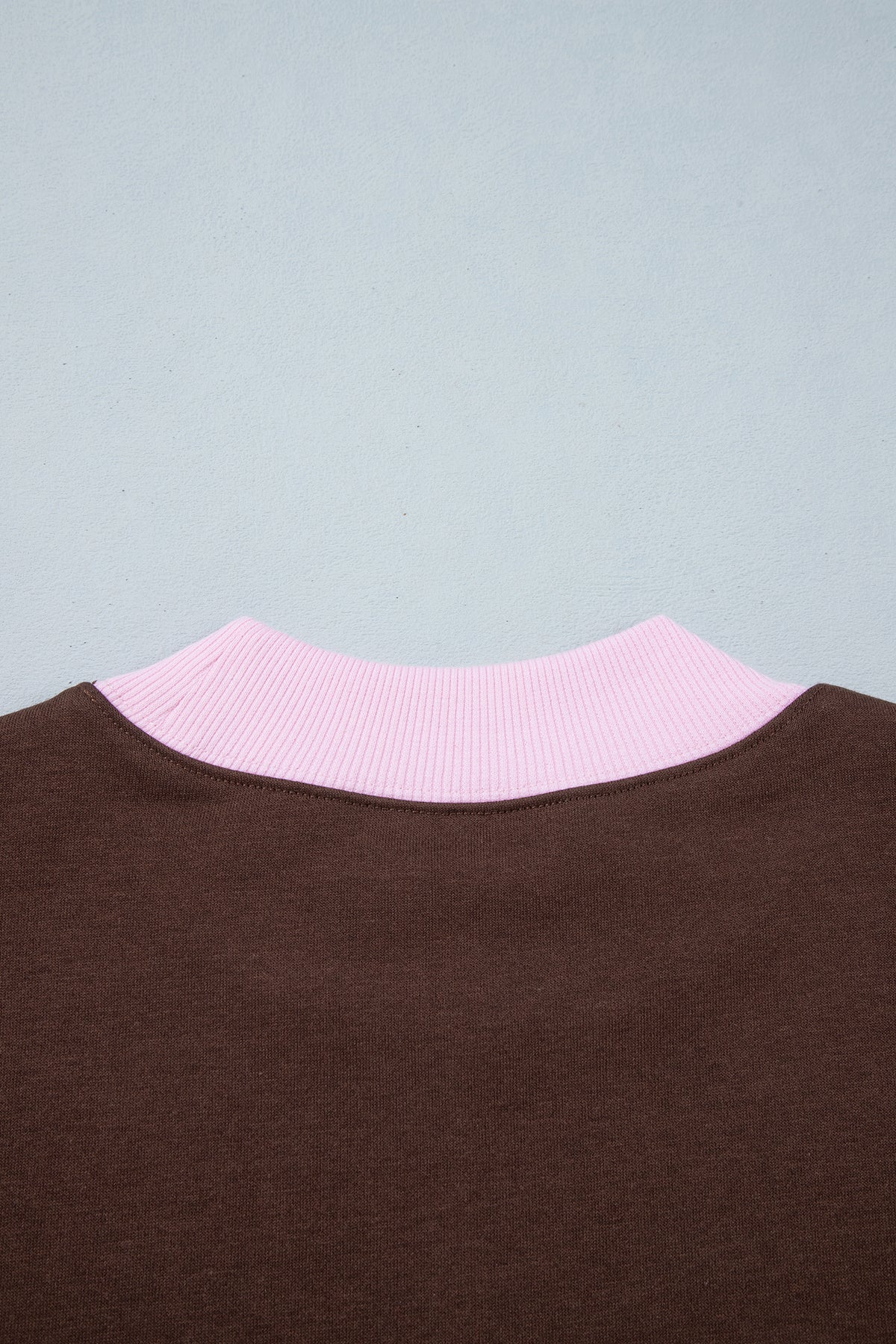 Pink Contrast Polka Dot Letter Graphic Colorblock Tunic Sweatshirt