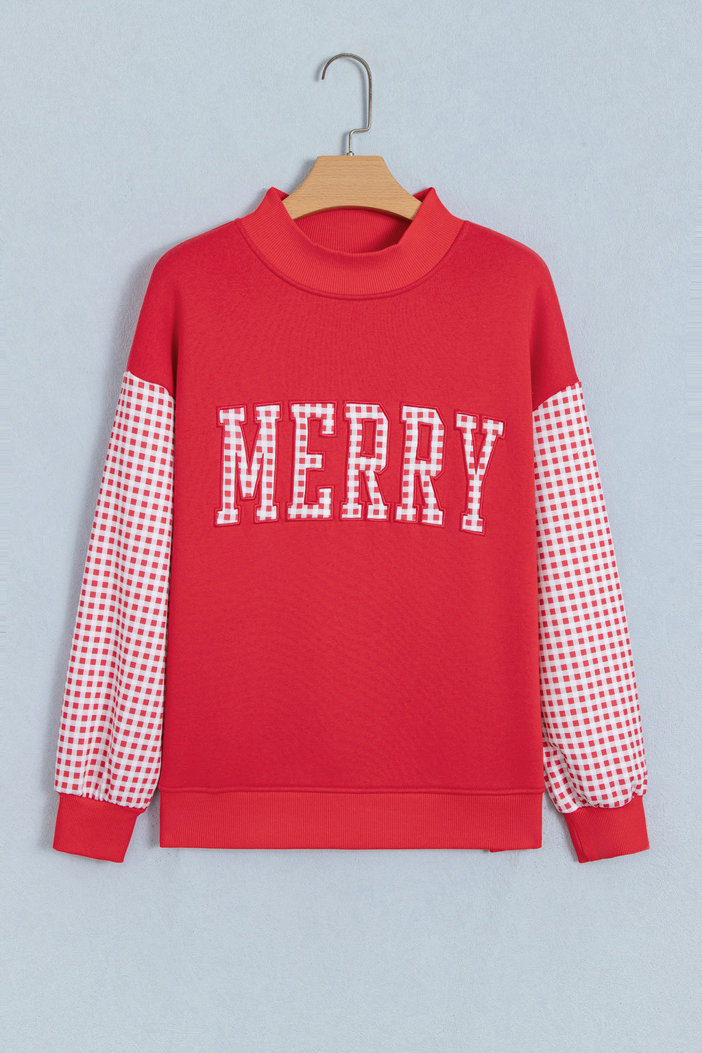 Gingham Plaid Oversized Pullover Sweatshirt