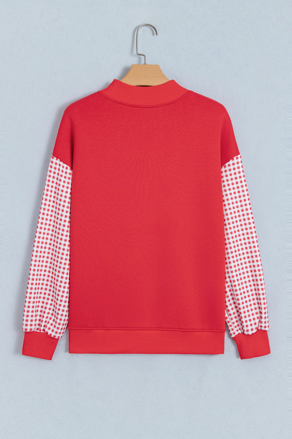Gingham Plaid Oversized Pullover Sweatshirt