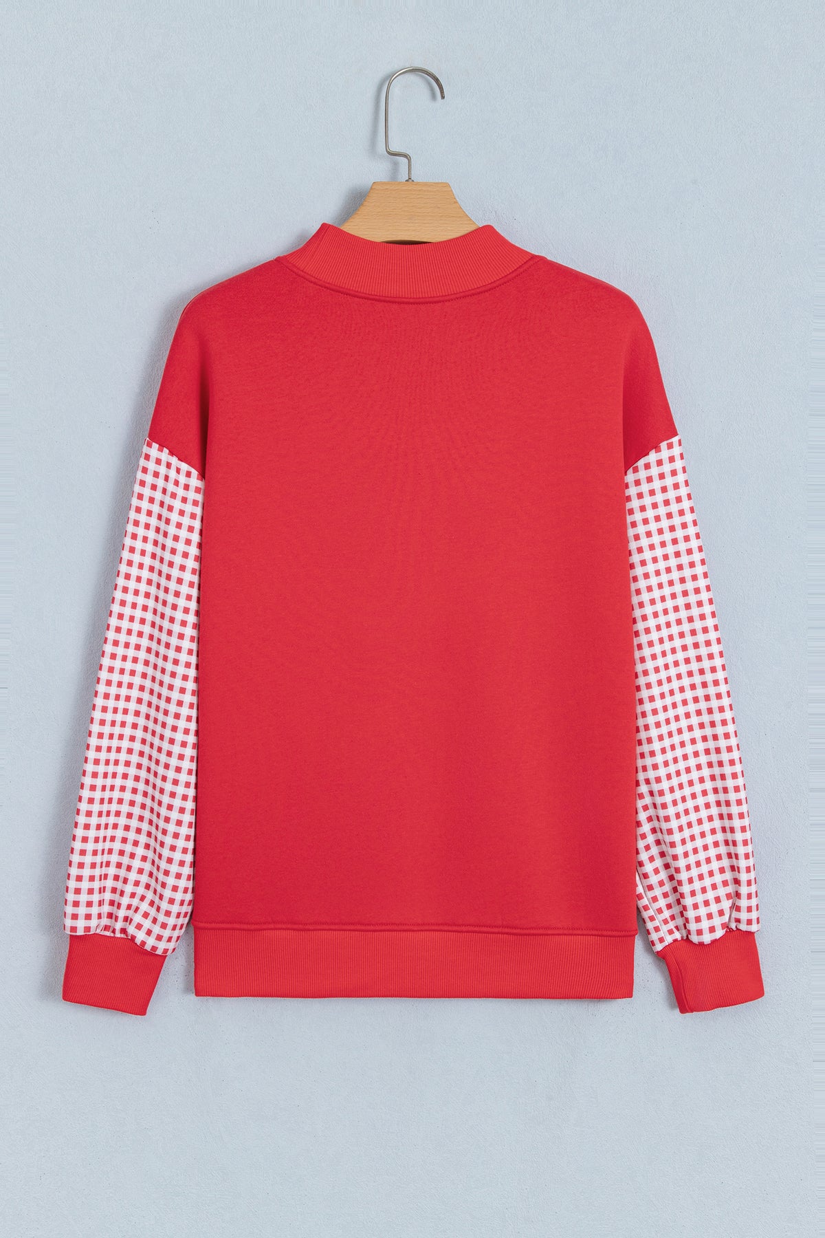 Gingham Plaid Oversized Pullover Sweatshirt