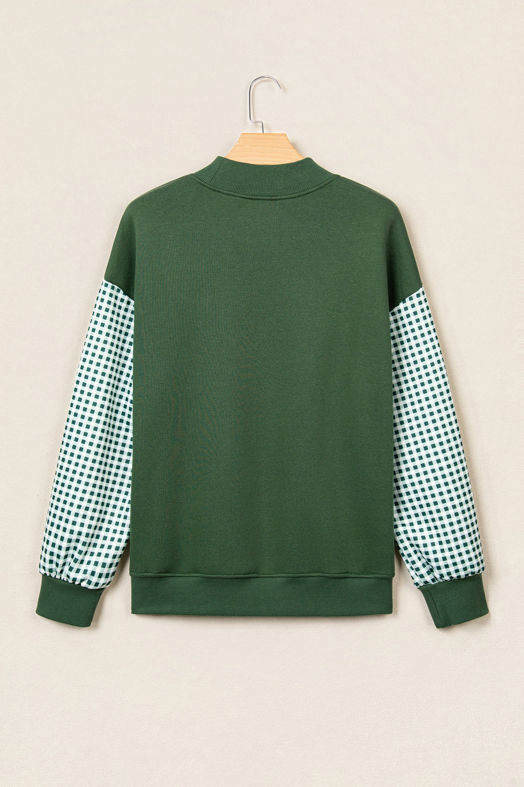 Gingham Plaid Oversized Pullover Sweatshirt