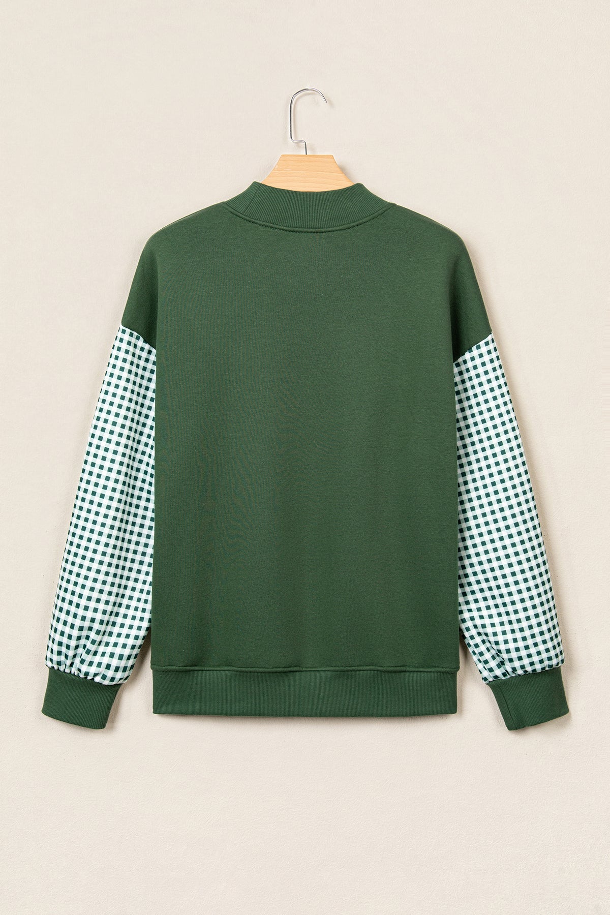 Gingham Plaid Oversized Pullover Sweatshirt