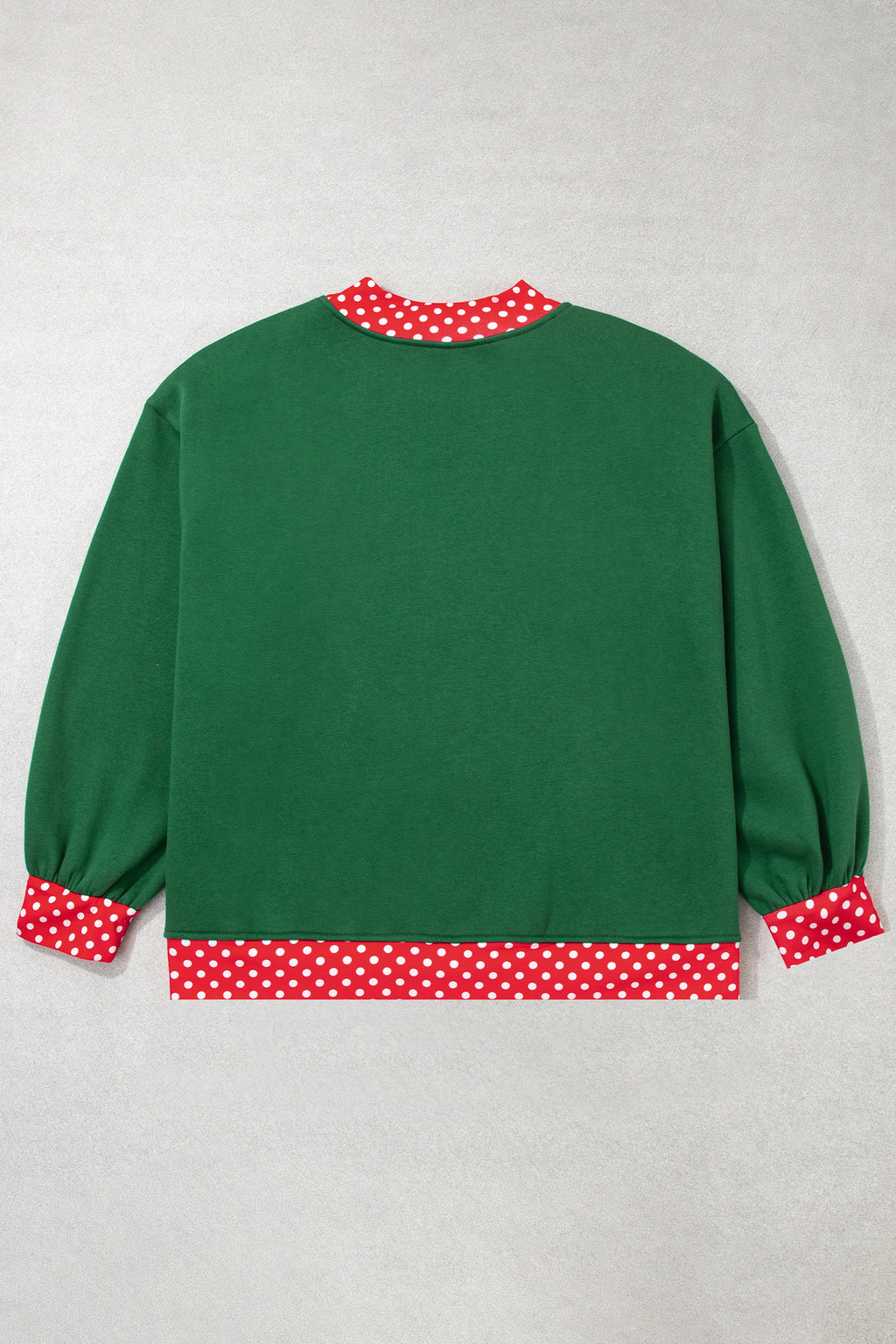 Brown Polka Dot Patchwork Round Neck Plus Size Sweatshirt