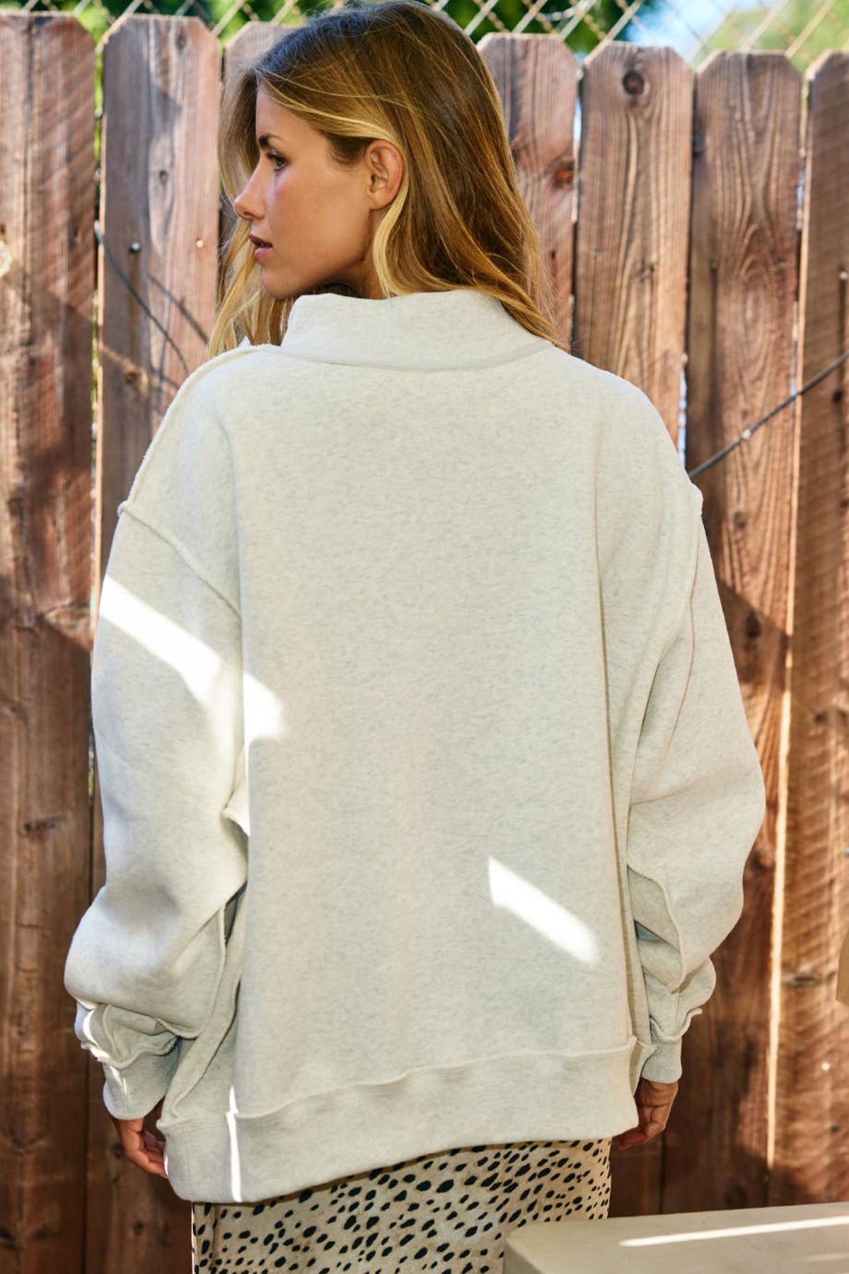 Yellow Jesus Slogan Stand Neck Long Sleeve Oversized Tunic Plus Size Sweatshirt
