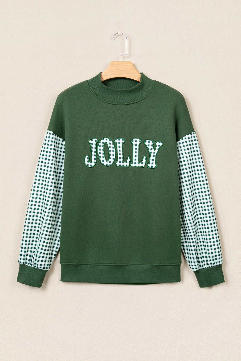 Gingham Plaid Oversized Pullover Sweatshirt