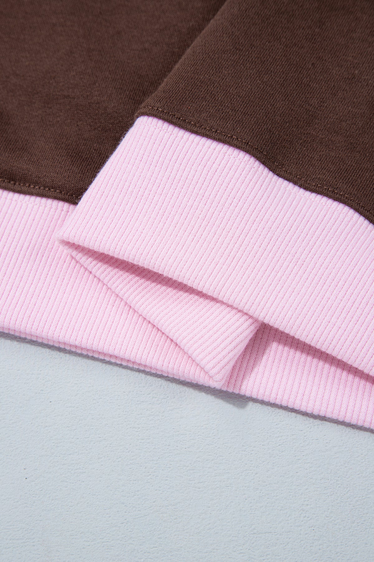 Pink Contrast Polka Dot Letter Graphic Colorblock Tunic Sweatshirt